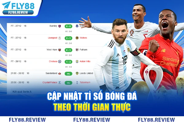 Cập nhật tỉ số bóng đá theo thời gian thực